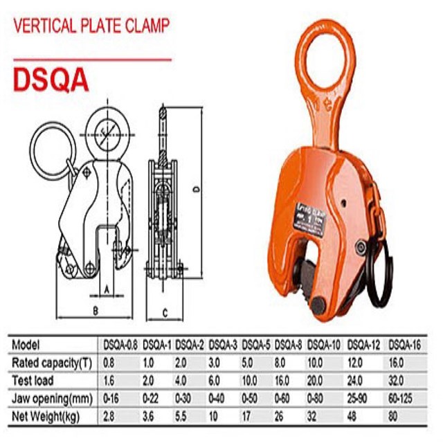 Sheet Metal Lifting Clamps 0.75T - 16T , Vertical Plate Clamps